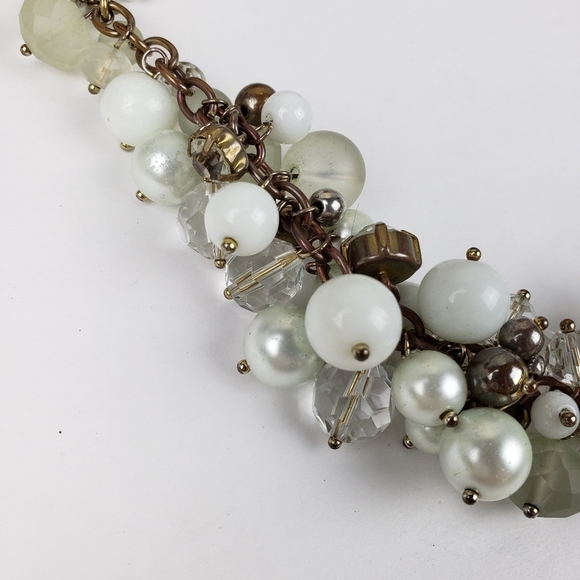 Banana Republic Pearl Crystal Frosted Beaded Statement Necklace - Picture 9 of 12